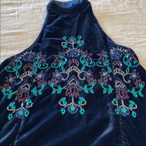 Free People Deep blue velvet free people dress - Picture 3 of 3